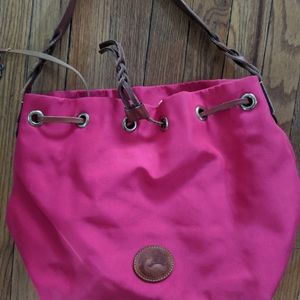Pink dooney and bourke drawstring tote bag…